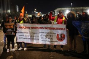 Strike at the Amazon warehouse, in Coventry