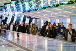 People travel for the Thanksgiving holiday at O’Hare International Airport